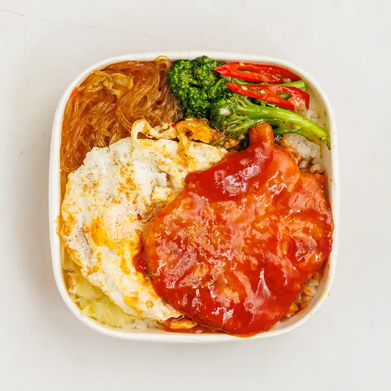 小飯桌 糖醋里肌排+荷包蛋飯