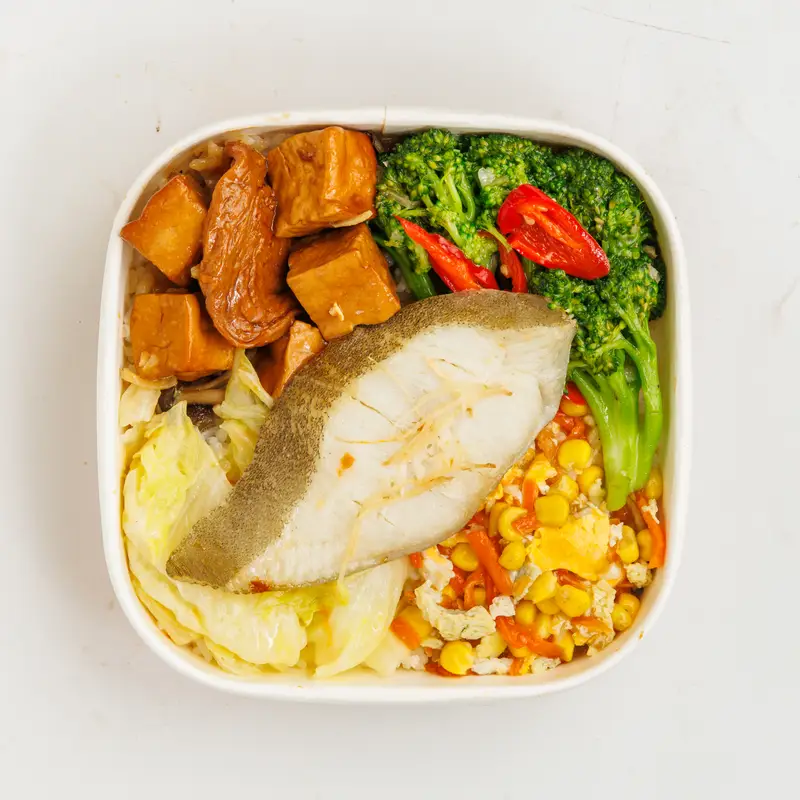 小飯桌 清蒸比目魚飯