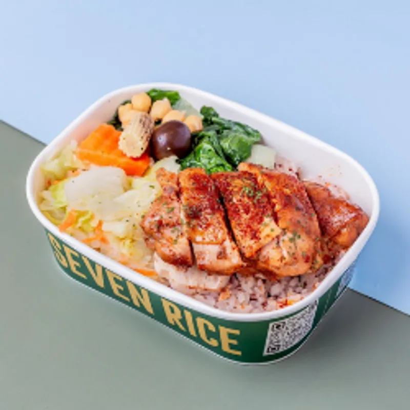 七飯SEVEN RICE仁愛店 肯瓊風味2.0燒烤雞腿餐盒