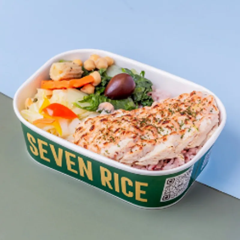 七飯SEVEN RICE仁愛店 明太子醬燒嫩雞胸餐盒