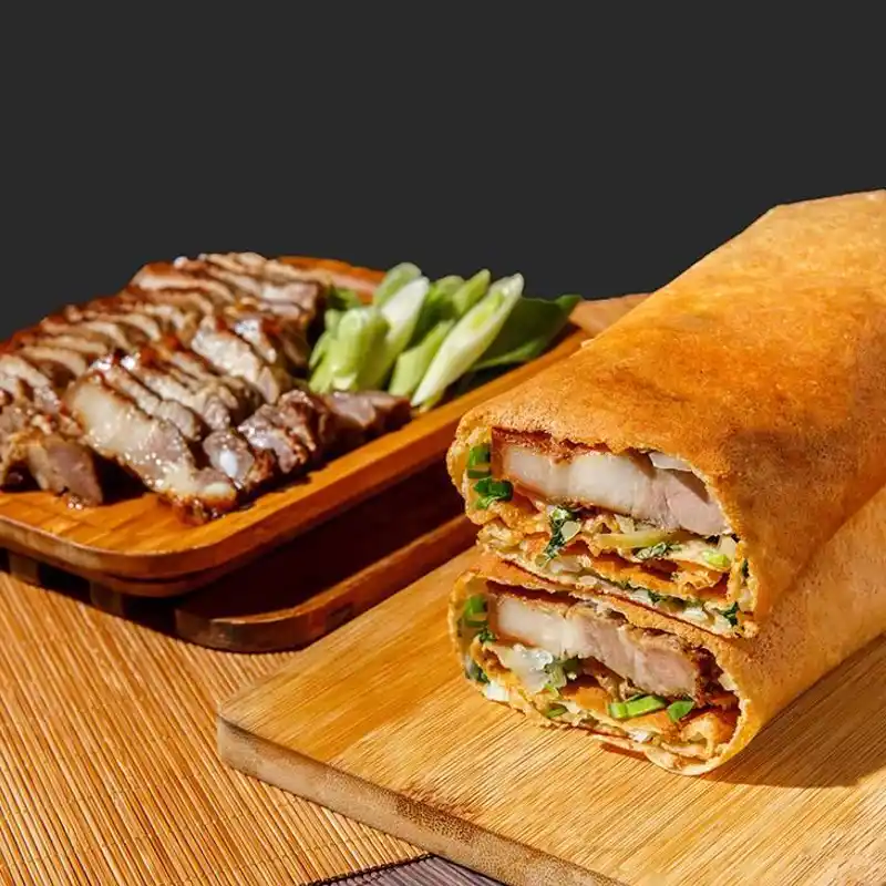 饞哭了煎餅果子合江店 五香鹹豬肉煎餅果子