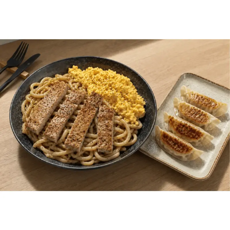 拉亞漢堡北市莊敬店 麵麵俱到黑胡椒+4顆煎餃