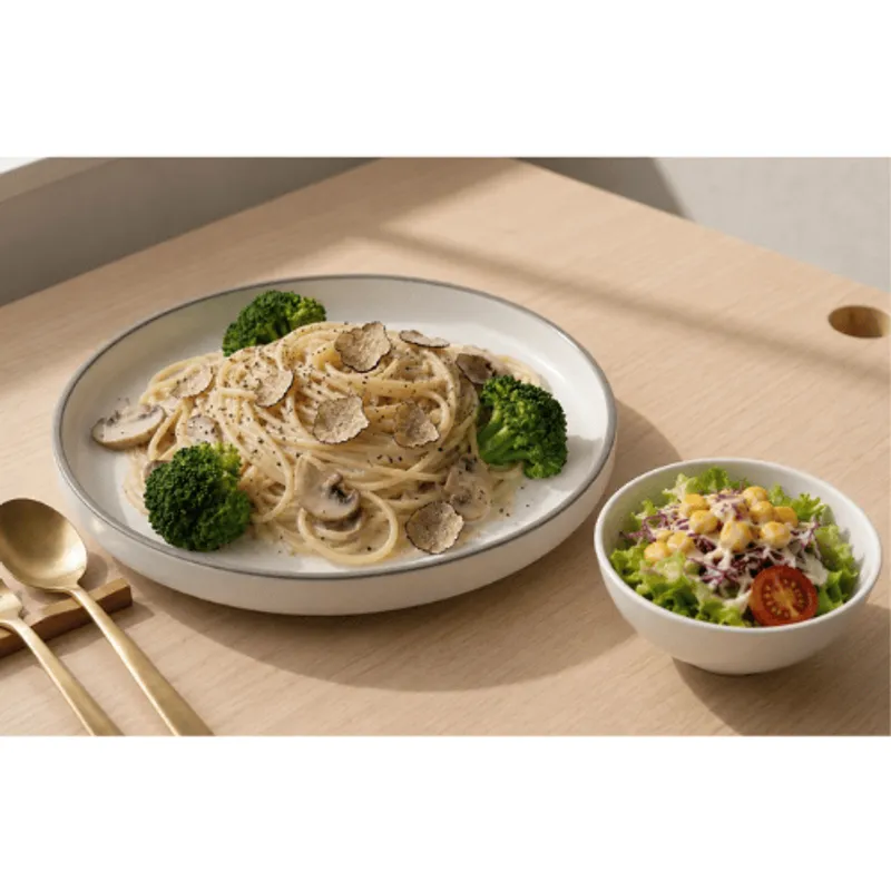 拉亞漢堡北市莊敬店 白醬松露蕈菇義大利麵+活力沙拉