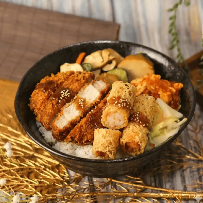 西湖雞腿王 日式厚豬排+蝦卷