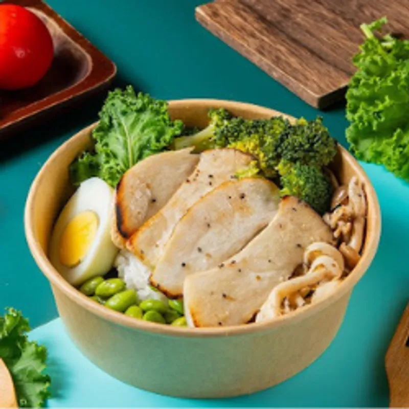 天天萃蔬食波奇碗 嫩煎金黃杏鮑菇波奇碗