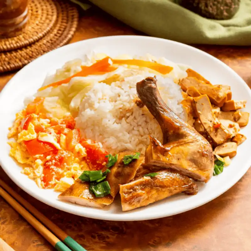 江媽媽排骨便當 油雞飯