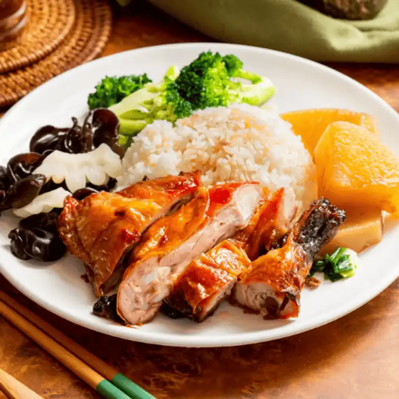 江媽媽排骨便當 烤雞腿飯